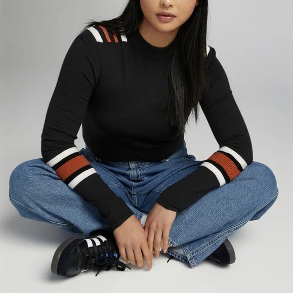 Simons twik Motorcycle Ribbed Stripes Sweater - Picture 3 of 7